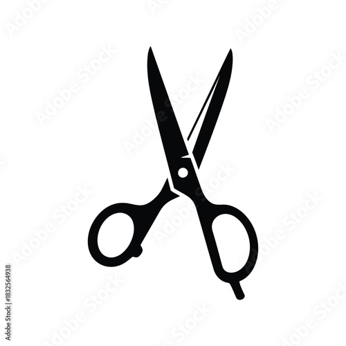 Black scissors silhouette handcrafted style