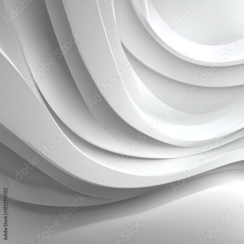 Minimalist White 3D Wavy Layers Abstract Business Background
