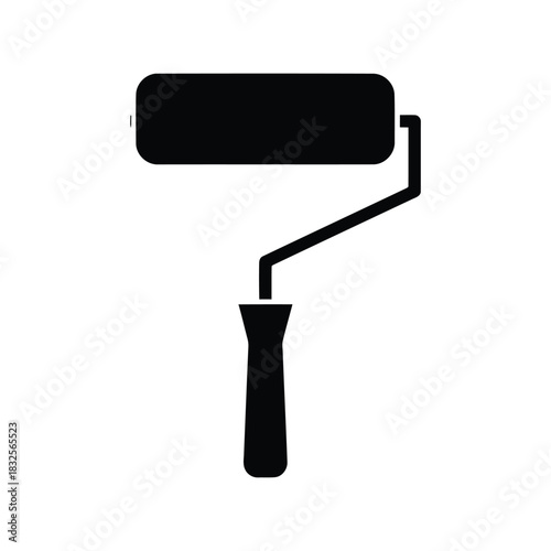 Black paint roller icon diy home renovation tool