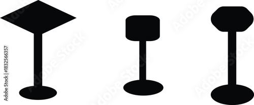 set of black and white stools chair design Victor Illustrator