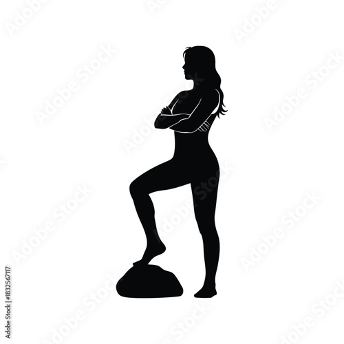 Confident woman silhouette empowered pose