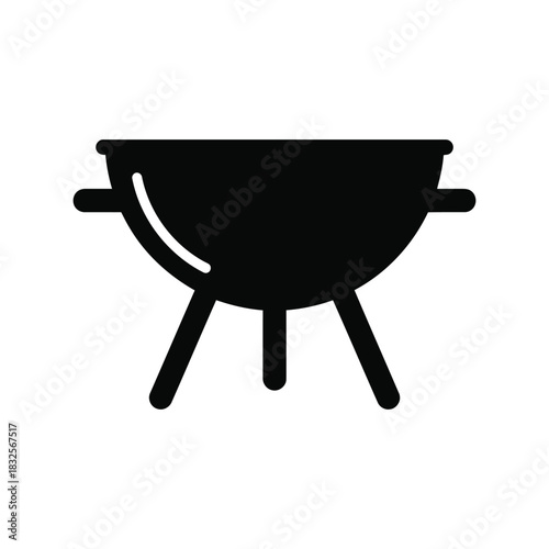 Black grill icon bbq outdoor cooking summer
