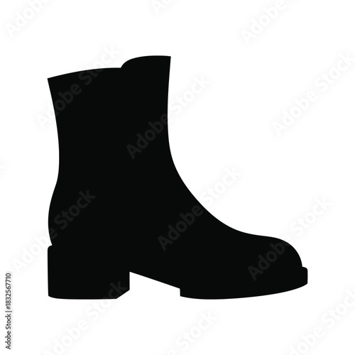 Black ankle boot silhouette fashion footwear icon