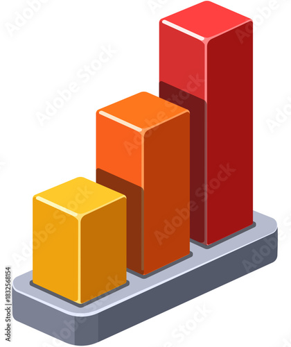 Flat Vector 3D Icon Chart