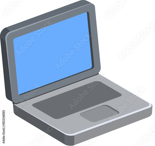 Flat Vector 3D Icon Laptop PC