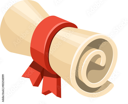 Flat Vector 3D Icon Scroll