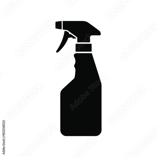 Black spray bottle icon cleaning supply silhouette