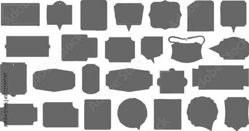 The image features a collection of gray pointer icons, each varying in shape and design. The diversity in shapes—rectangular, square,Victor Illustrator Design