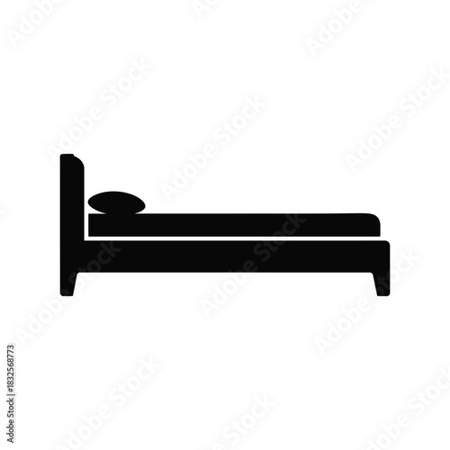 Minimalist bed icon silhouette