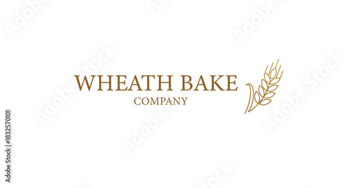 Modern Minimalist Wheat Logo Design – Elegant Wheat Icon for Eco-Friendly Bakery and Bake Food Restaurant Cafe Companies