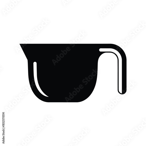Black measuring cup silhouette icon