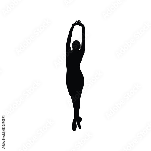 Silhouette dancer graceful pose