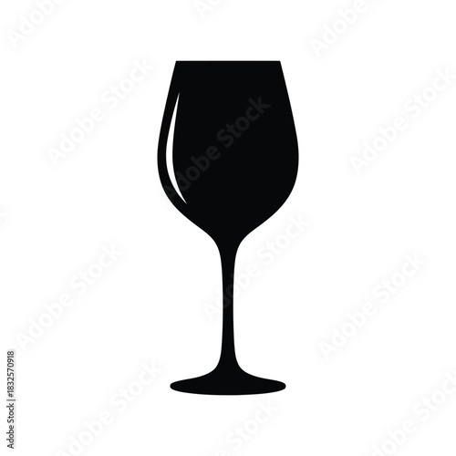 Elegant wine glass silhouette