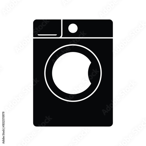 Modern washing machine icon clean laundry appliance
