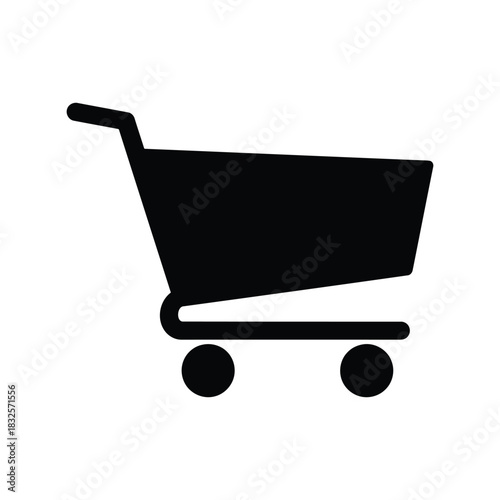 Black shopping cart icon e commerce retail symbol