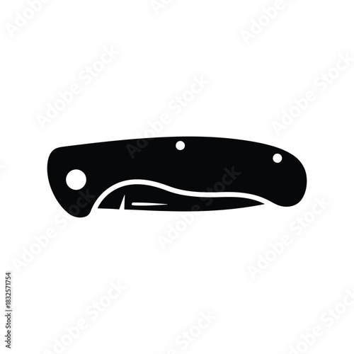Black pocket knife silhouette icon