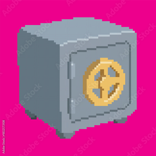 safe pixel art, vector illustration on isolated background.