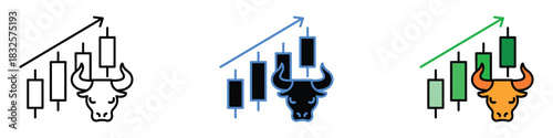 Bull Market icon vector. rising stock prices and financial growth potential symbol. vector illustration.