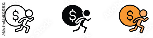 Debt Burden icon vector. finance, wealth, business growth symbol. vector illustration.