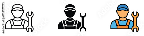 Mechanic icon vector. reliable service and expert repairs symbol. vector illustration.