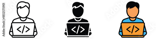 Programmer icon vector. coding expertise and technology prowess symbol. vector illustration.