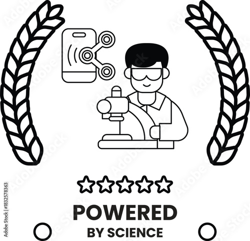 A man is working on a project, and the image is titled "Powered by Science"