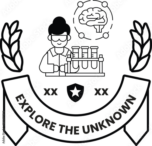 A man in a lab coat is holding a beaker and a test tube