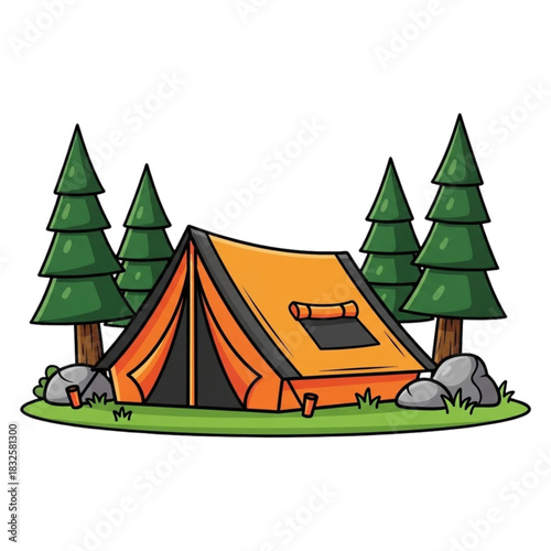camping in the woods