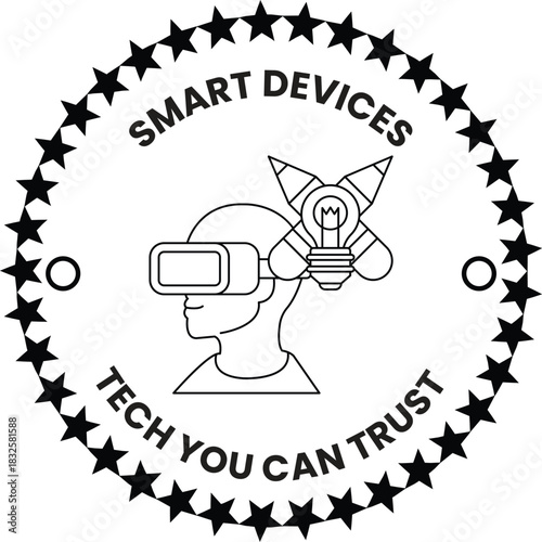 A black and white logo for smart devices that says tech you can trust