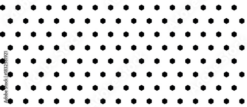 Minimal seamless vector pattern with black hexagon dots on white background, geometric honeycomb structure, abstract minimalism design, modern monochrome background for textile wallpaper