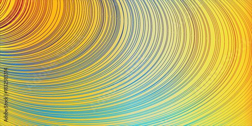 Abstract 3D circle papercut layer gradient background purple and orange color