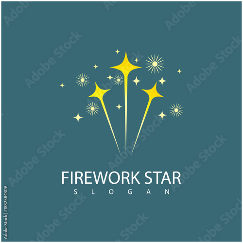 Firework star logo vector and symbol design