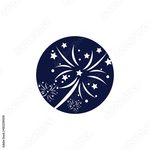 Firework star logo vector and symbol design