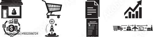 E-commerce and business logistics icons