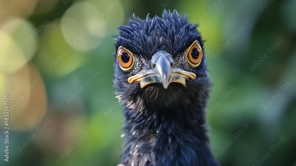 Fototapeta premium Close-up portrait of a wild brown eagle's head, showing its sharp beak, intense eye, and detailed feathers