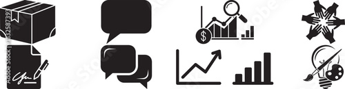 Pictogram: business, communication, creativity icon set