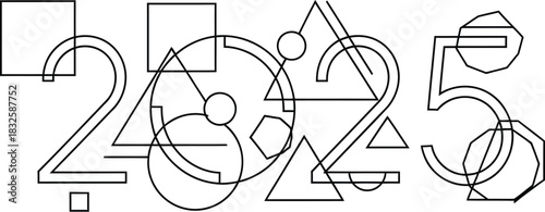 Year 2025 new year future date calendar celebration event design graphic art