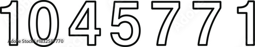 Numbers digits numeral numeric figure counting outline mathematics value code