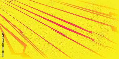 Comic book speed red yellow color lines isolated on background abstract. vector illustration.