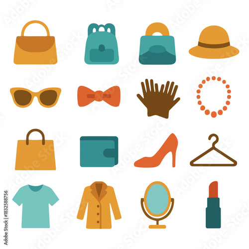 Fashion Essentials: A curated collection of stylish accessories and garments, each item a testament to fashion's ever-evolving allure, showcasing elegance and charm.