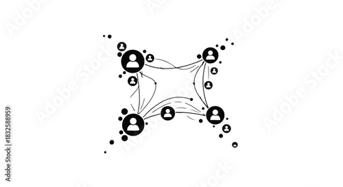 Abstract network of interconnected people representing community and collaboration