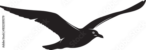 gull silhouette vector flat illustration design