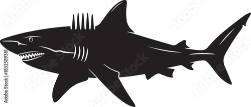 shark silhouette vector flat illustration design
