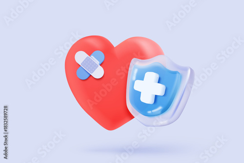 3d pharmacy drug for health pharmaceutical icon signs. cardiology of first aid and health care concepts. Medical symbol of emergency help with clinical. 3d heal medic icon vector render illustration