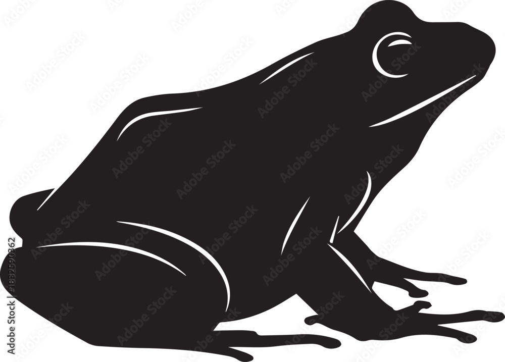 Obraz premium frog silhouette vector flat illustration design
