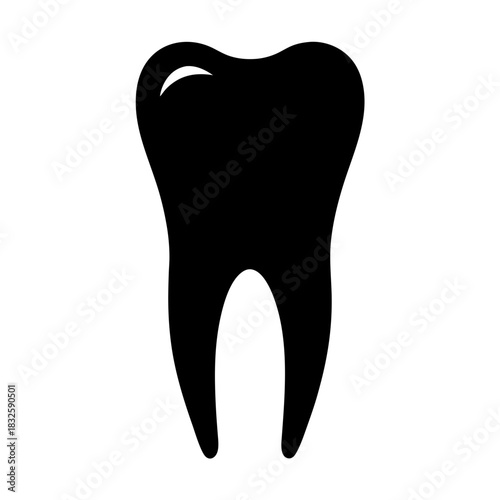 Silhouette illustration of a molar tooth representing dental health and hygiene