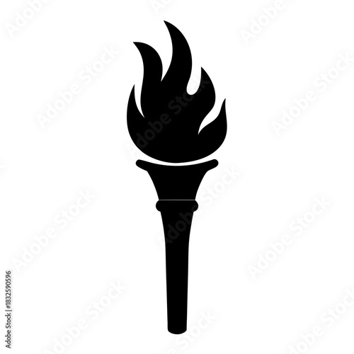 Black and white torch flame image for use in presentations or publications