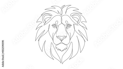 Bold lion face outline makes a fierce and strong statement in simple elegance