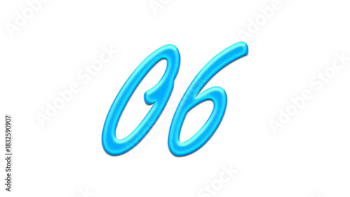 Free Download Glowing blue effect of number 06 on white background. - GFXLoad