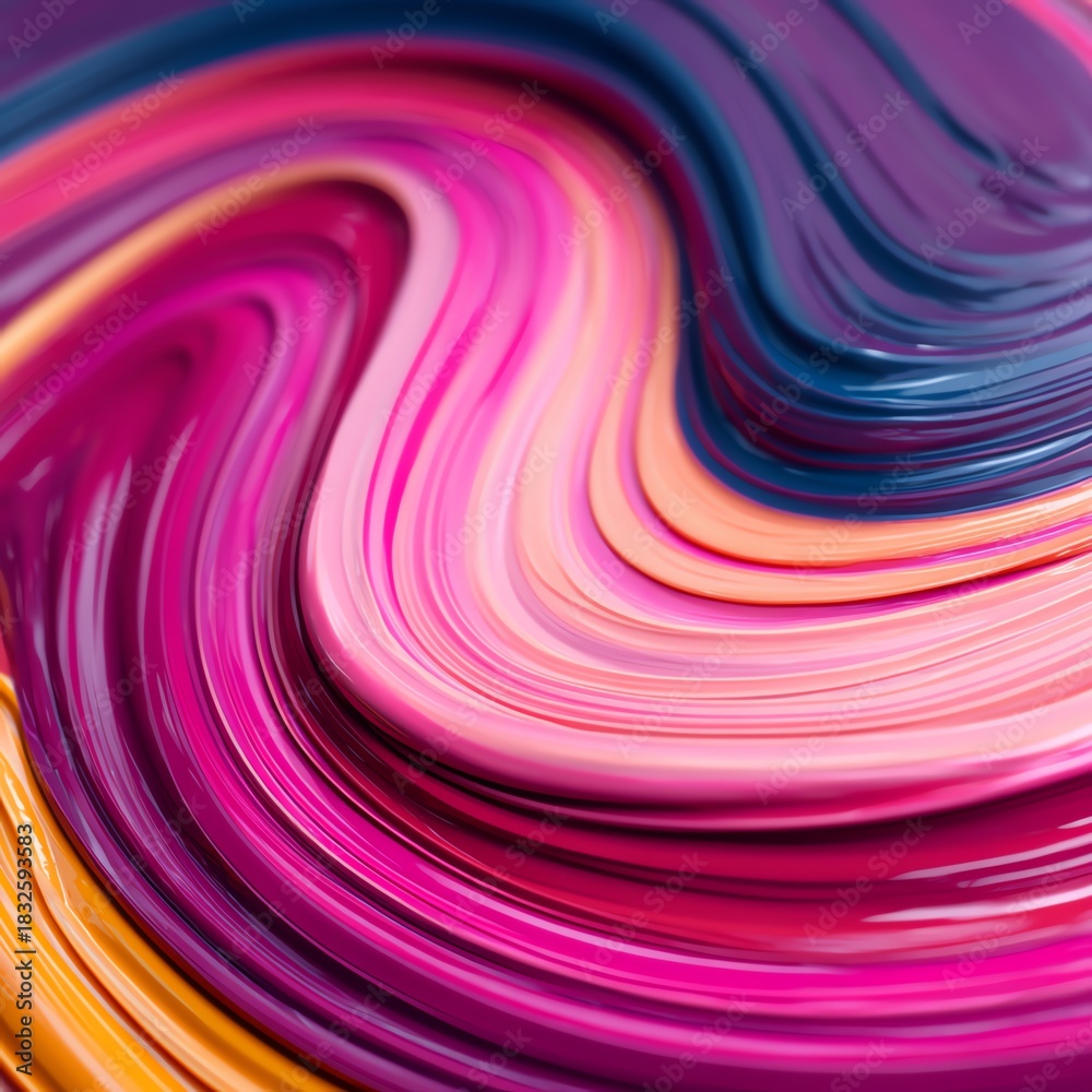 Fototapeta premium Dripping glaze abstract curve, sweet treats, smooth indulgent motion